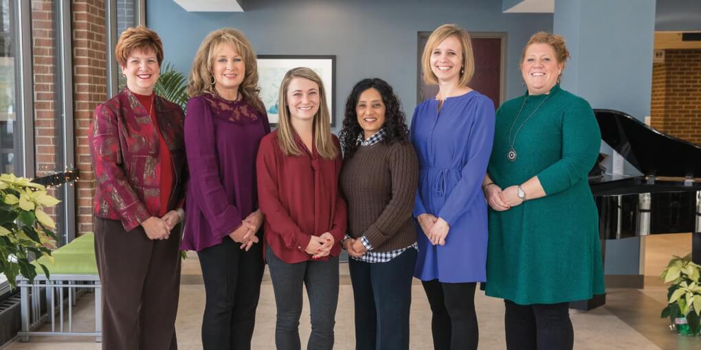 Team members who established a community-based palliative care project for Spectrum Health are pictured: from left, Dianne Conrad, Lisa Vanderwel, Katelyn Gettel, Dr. Simin Beg, Rachel Cardosa and Angela Kinch. Not pictured is Tanya Rowerdink.